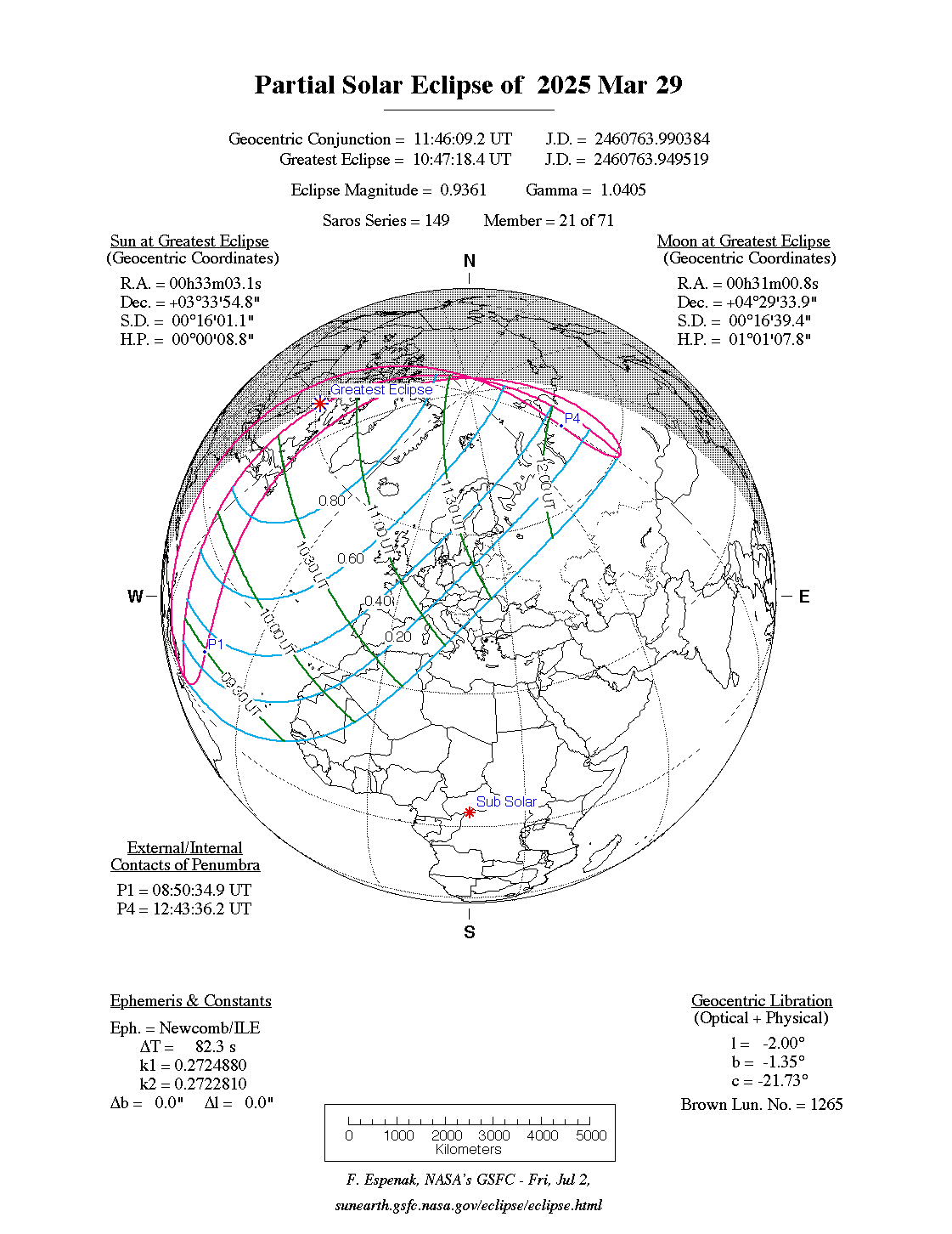 Partielle Sonnenfinsternis am 29.03.2025